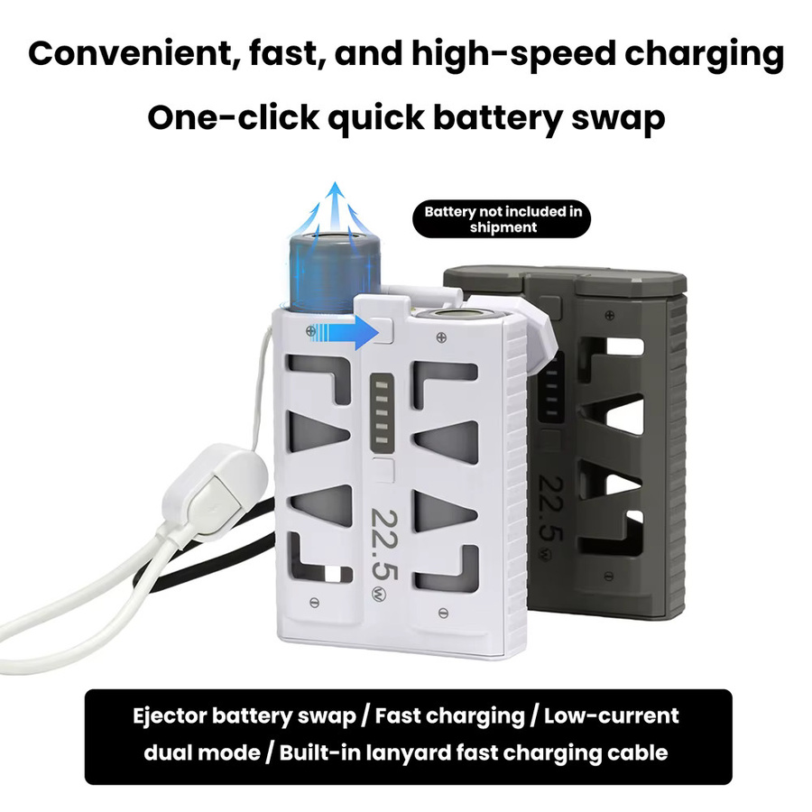 Gaqqee 21700 Powerbank-Gehäuse DIY-Kit in Grau mit 22,5W Schnellladung und Dual-Mode-Unterstützung - Bild 3