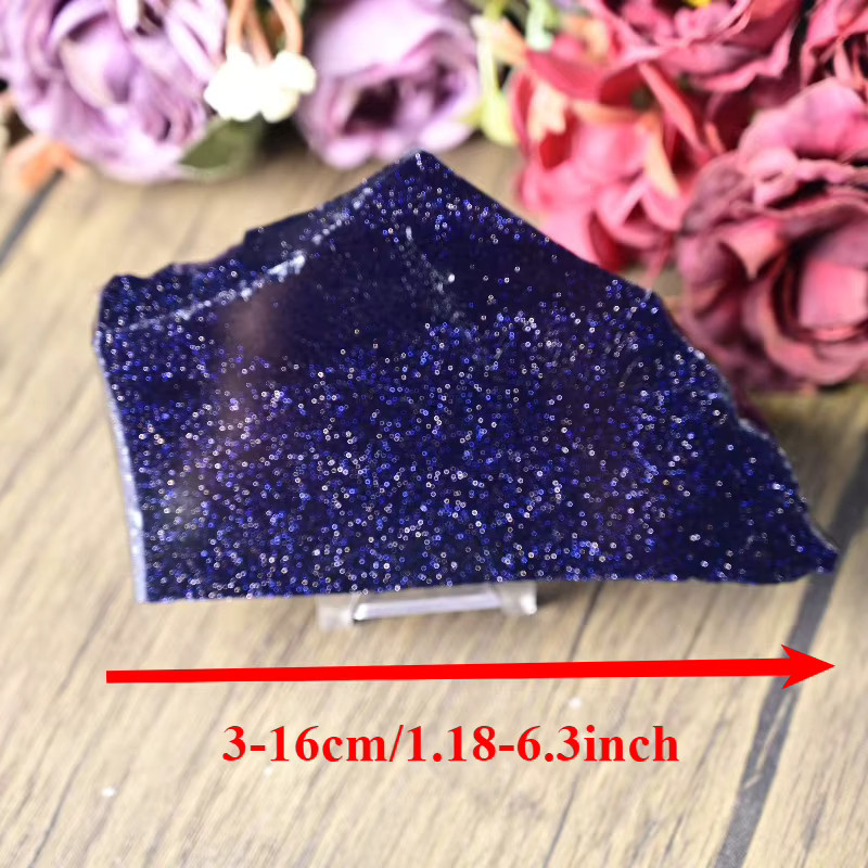 CrystalHola Sandstein-Steinscheibe in Marineblau mit glitzernder Textur, unregelmäßige Deko-Steine für die Tischdekoration, 50–300 g - Bild 2