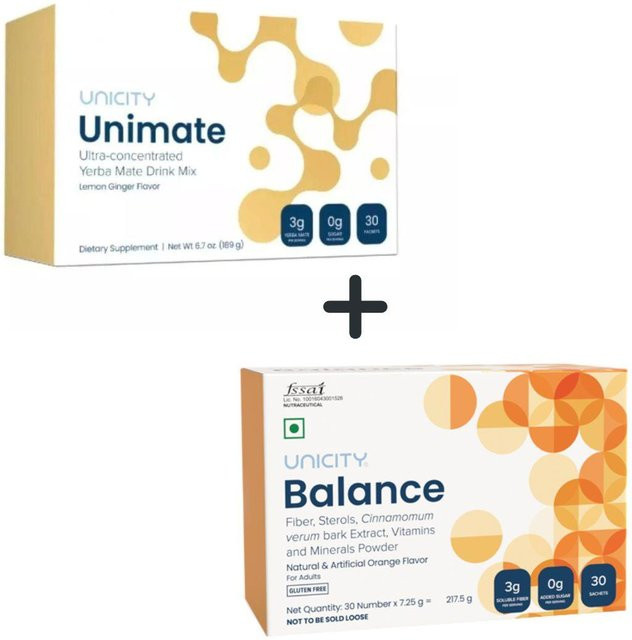 Unicity Unimate Zitrone Ingwer und Unicity Balance, Instant-Drink, 60 Beutel - Bild 1