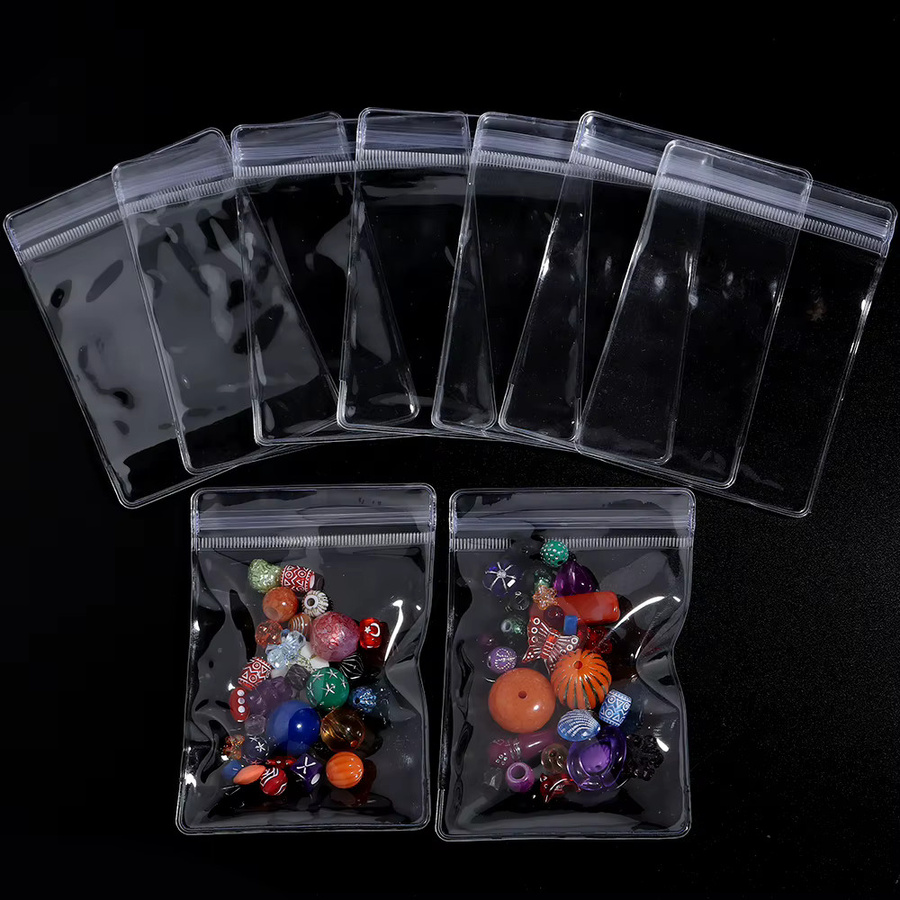 20 Stück transparente selbstdichtende PVC-Beutel aus Kunststoff zur Aufbewahrung von Schmuck wie Halsketten, Ohrringen und Perlen - Bild 1