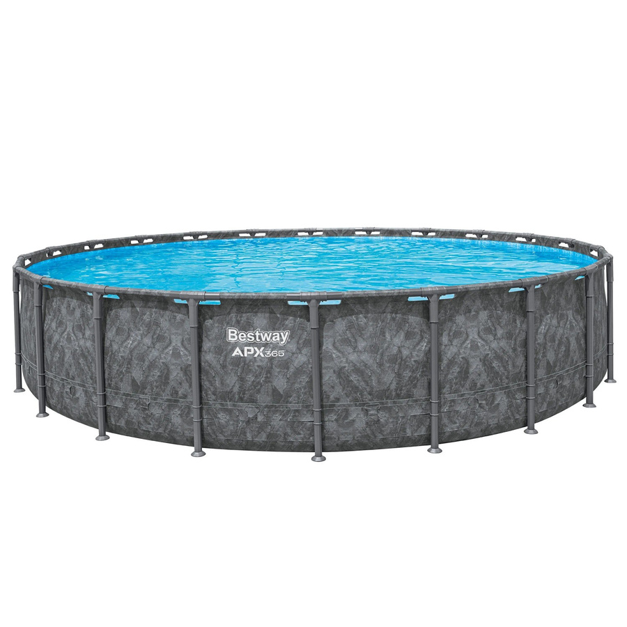 Bestway APX365 Solo Pool winterfest, rund, Marmor-Optik Dunkel Grau, Durchmesser: 671 cm, Höhe: 132 cm - Bild 2