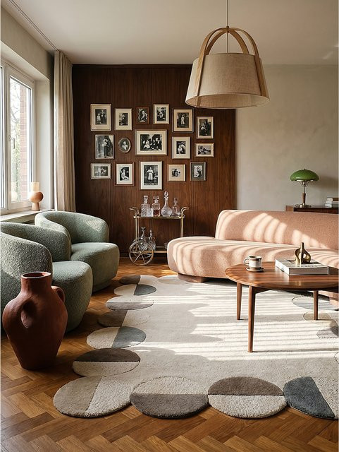 Wollteppich Kadima Design HALLEIN in Natur mit geometrischem Muster, Farbe: Beige/Sand, B x T: 120 x 170 cm - Bild 1