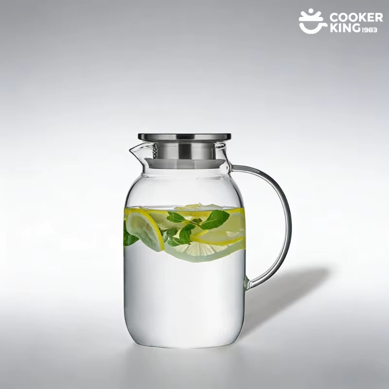 Cooker King Glas-Wasserflasche aus Borosilikatglas, transparent, 1,8 l oder 2,5 l - Bild 5