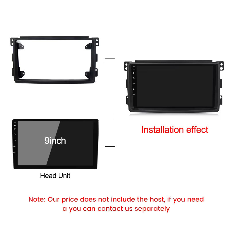 STRONGNAVI Android Auto Radio Fascia Adapter für Mercedes Benz Smart Fortwo W451 2006 bis 2009, 9 Zoll, Schwarz - Bild 4