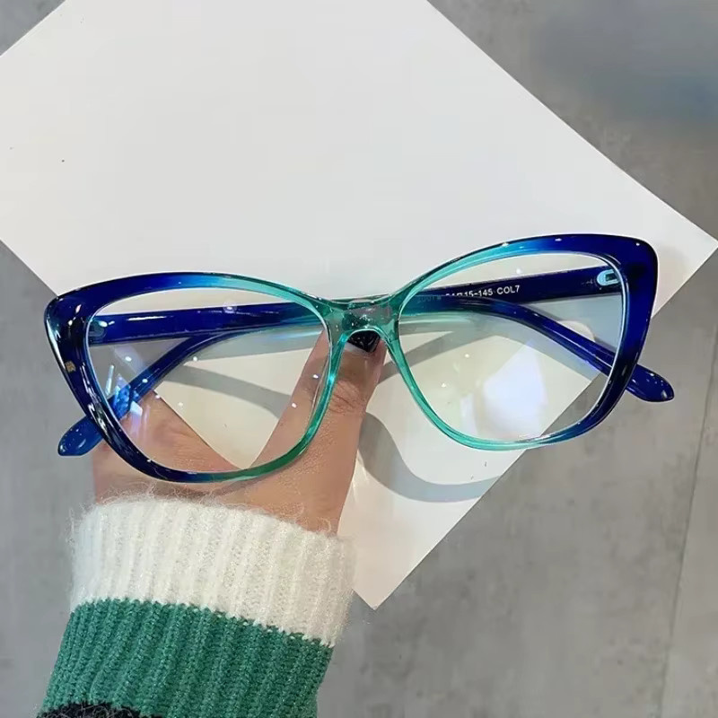 ERIKOLE Katzenaugen-Brille, Unisex, Vollrand, Kunststoff, blau - Bild 2