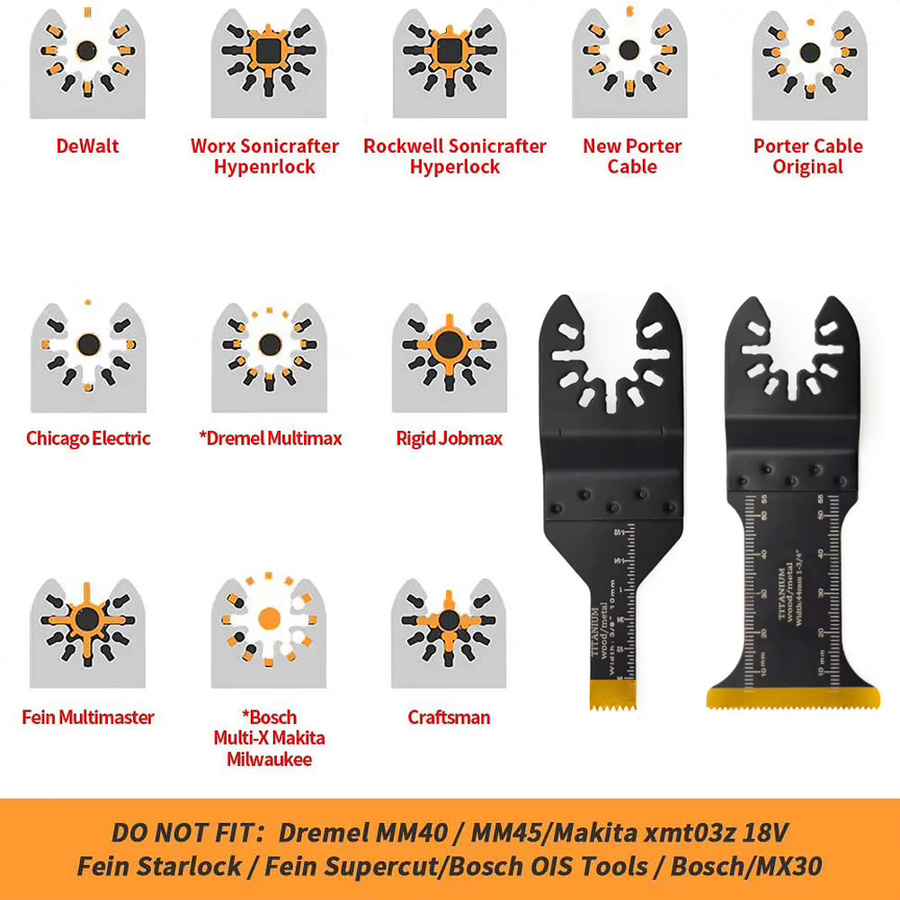 10 Stück Multi-Tool-Sägeblätter aus Bimetall-Titan für schnellen Wechsel, passend für Black+Decker, Bosch, Milwaukee und Makita - Bild 3