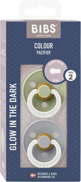 BIBS 2er-Pack Colour GLOW Schnuller aus Latex für 6-18 Monate in Night Multicolour - Bild 1