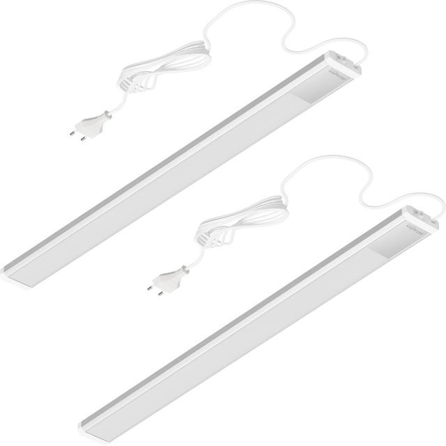 Oktaplex 2er Set Aluminium LED Unterbauleuchten für die Küche in Weiß, Neutralweiß 4000K, 800 lm, Länge: 57,5 cm - Bild 1
