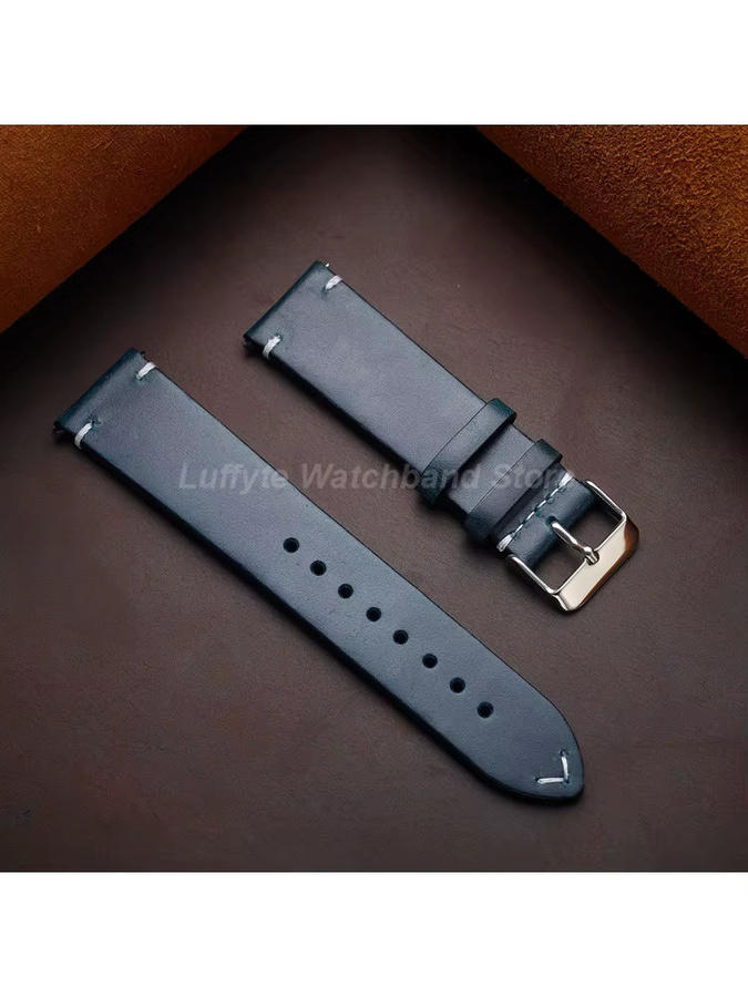 luffyte Uhrenarmband Leder, Herren, geöltes Wachsleder, Schnellverschluss-Federsteg - Bild 3