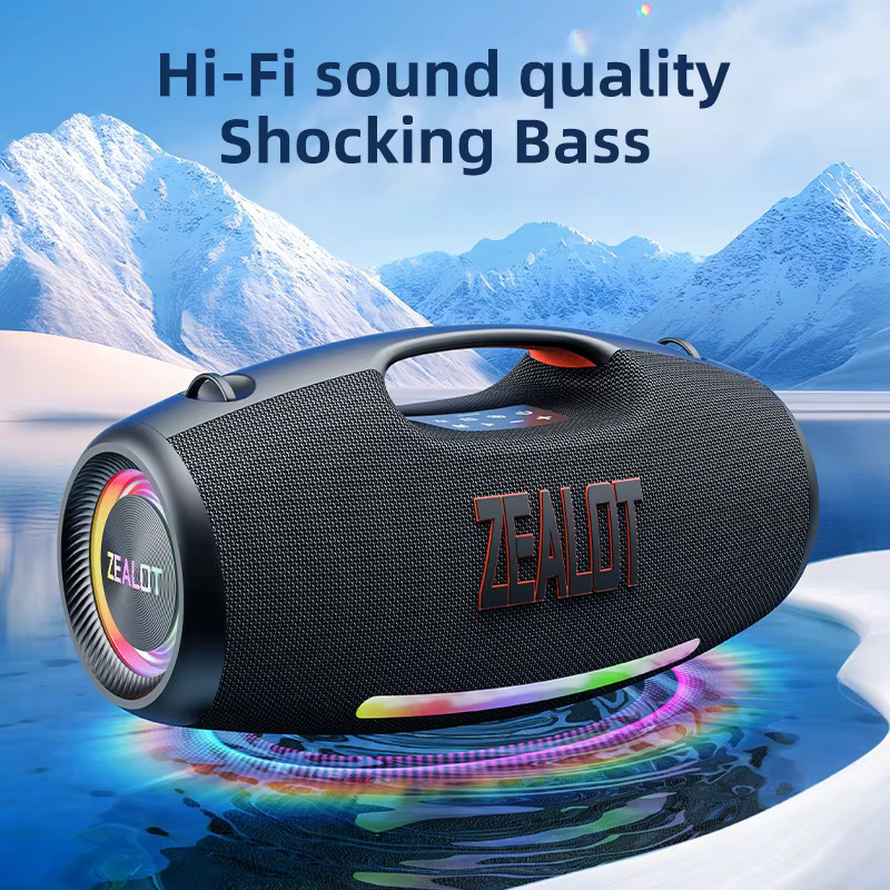 ZEALOT S89 Bluetooth Lautsprecher Schwarz, 250 W wasserdichter tragbarer Outdoor-Boombox mit Subwoofer und tiefem Bass - Bild 3