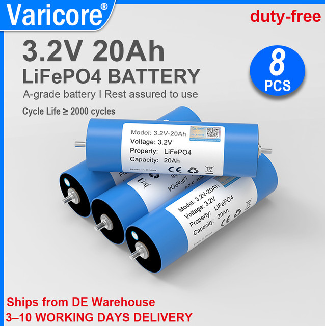 VariCore LiFePO4-Batteriezelle 3,2V 20Ah zylindrische Lithium-Eisenphosphat-Batterie für Solar, Wohnmobile und Energiespeicher - Bild 1