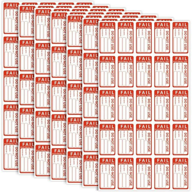 Binchi Outdoor Product PAT-Test Aufkleber Elektrische Sicherheit Selbstklebende Etiketten Pass/Nicht Pass in Rot und Grün, 100 Stück - Bild 1