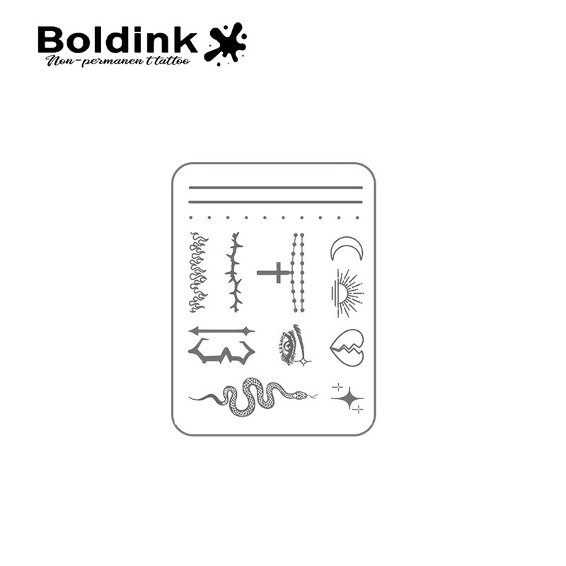 Boldink Minimalist Totem Tattoo Sticker, 12 Symbolkombinationen, Unisex - Bild 4