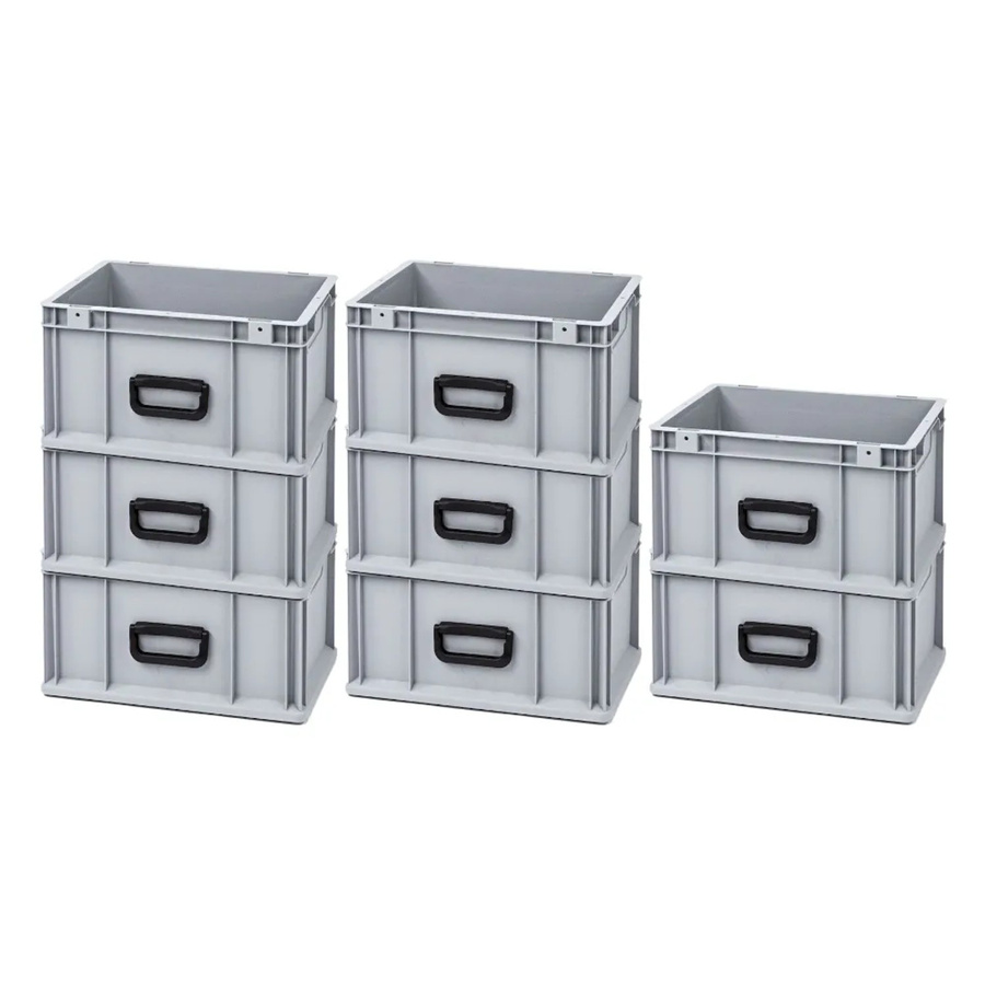 PROREGAL Spar Set 8x Eurobox Nextgen Portable Uno Transportbehälter Grau H x B x T: 22 x 30 x 40 cm - Bild 2