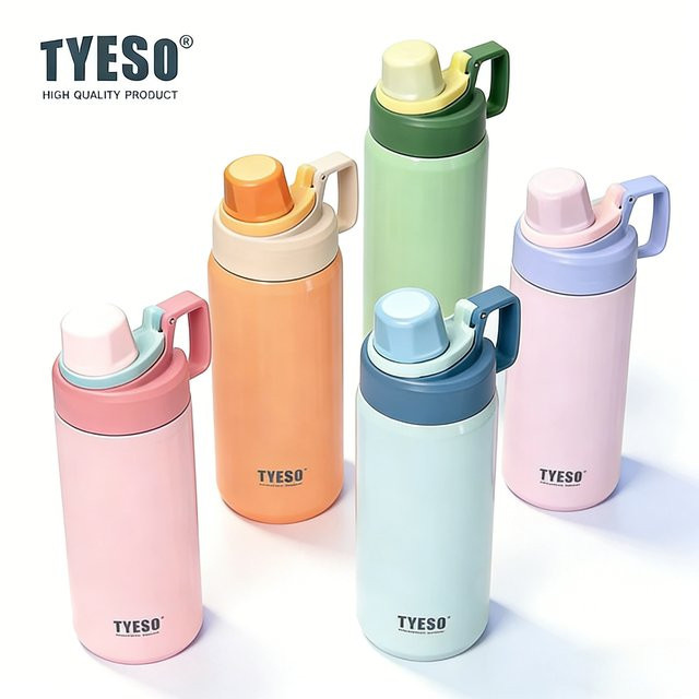 Tyeso Sport-Vakuum-Trinkflasche mit Flip-Verschluss, isoliert und auslaufsicher, Pink, 750 ml - Bild 1