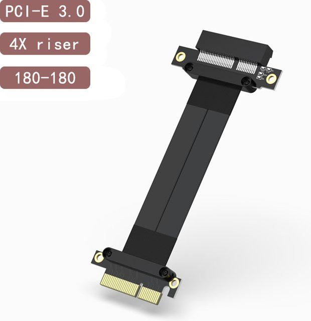haoyexin PCI Express PCI-E 4X Adapter-Riser-Karte, 90-Grad-Konverterkarte für Servergehäuse und Computer, PCI-E 3.0 x4 auf X4 Riser, Schwarz - Bild 1