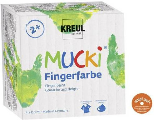 MUCKI Fingerfarben 4er Set mit Bitterstoffen, bunt