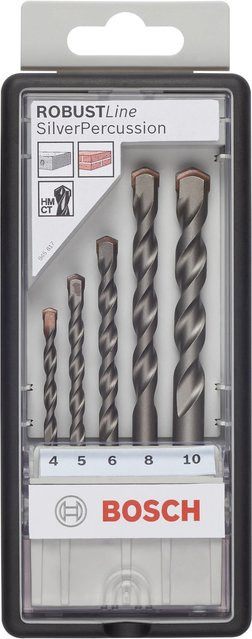 Bosch Hartmetall Beton-Spiralbohrer-Set RobustLine CYL-3 in Silber und Grau, 5-teilig mit Zylinderschaft - Bild 2