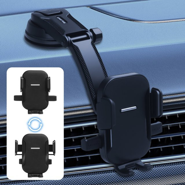Universeller 360 Grad Autotelefonhalter für Armaturenbrett und Windschutzscheibe in Schwarz, kompatibel mit iPhone 17 16 15 14 13 12 Pro Max - Bild 1