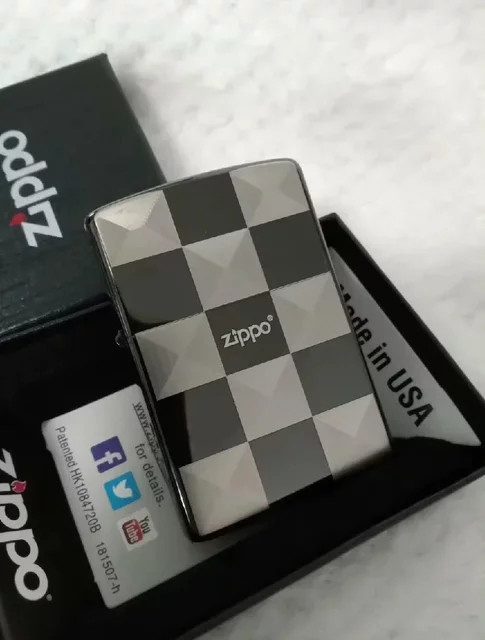 Zippo Feuerzeug Style Collection schwarz-weiß kariert in Box - Bild 1