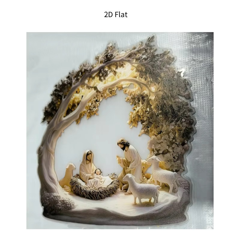 ZYAO-1 Desktop-Dekoration Jesus und Baum des Lebens als Familienstatue aus Acryl in Mehrfarbig - Bild 3