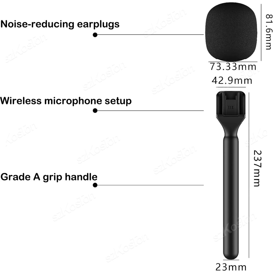 DJI Handmikrofon-Adapter für drahtlose Lavalier-Mikrofone in Schwarz, ideal für Vlog, Interview und Podcast - Bild 2