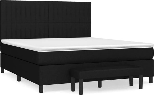vidaXL Boxspringbett Hybrid mit Matratze Schwarz B: 160 cm, T: 200 cm, H: 203 cm - Bild 1