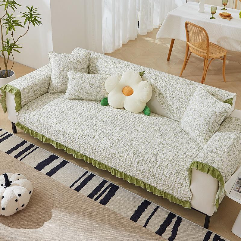 Sofabezug im Retro-Pastoral-Stil aus Polyester, quadratisches Kissen für Sessel und Couch, B/B: 70 x 70 cm - Bild 1