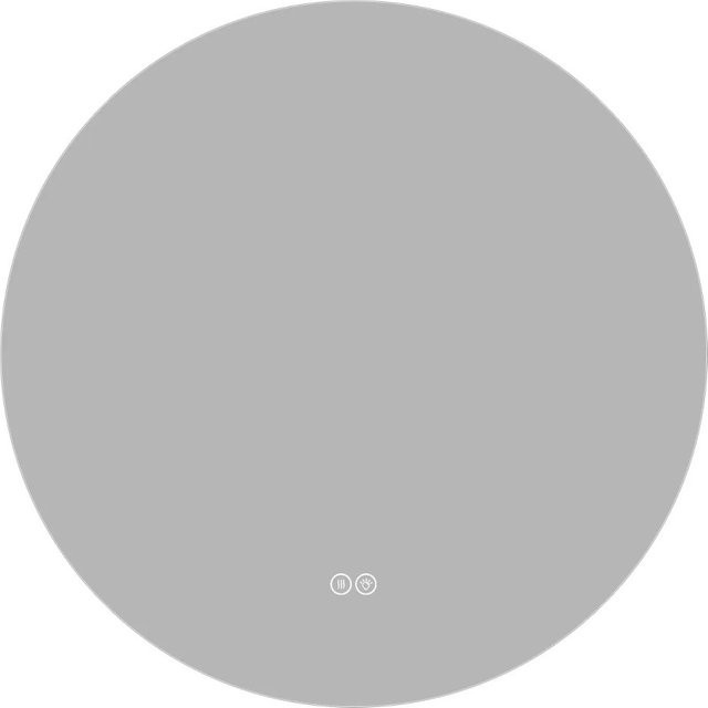 PXloue LED Badezimmerspiegel Rund mit Hinterleuchtung und Anti-Beschlag-Funktion, Silber, Durchmesser: 70 cm - Bild 1
