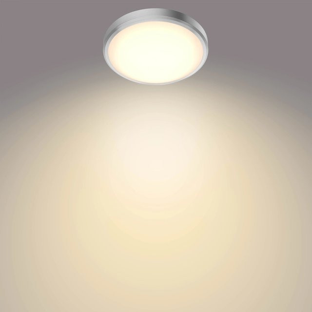 Philips LED-Deckenleuchte Doris in Nickel mit 17 W und warmweißem Licht (2700 K), IP44 - Bild 1