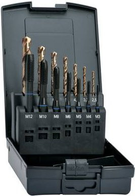 Exact 42330 Maschinengewindebohrer-Set 14teilig metrisch M1-M12 HSS-E Cobalt Silber - Bild 1