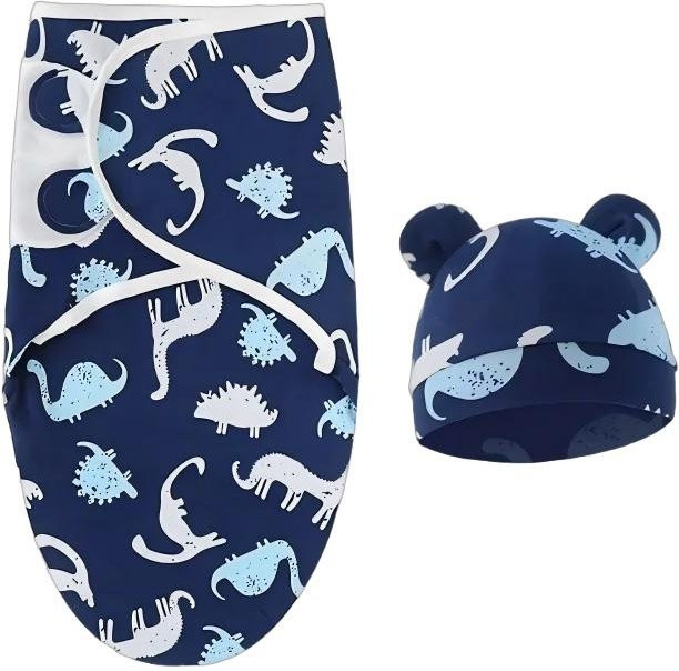 MARKET-2 Baby Swaddle Wrap Weiche Baby Decke aus Baumwolle in Blau für Neugeborene - Bild 1