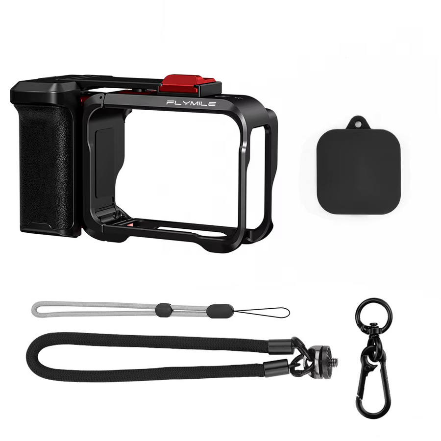 Flymile Street Grip Aluminiumlegierung Fotografie-Griff mit Cold Shoe und Auslöser-Knopf für Insta360 Ace Pro und Ace 2 in Schwarz - Bild 4