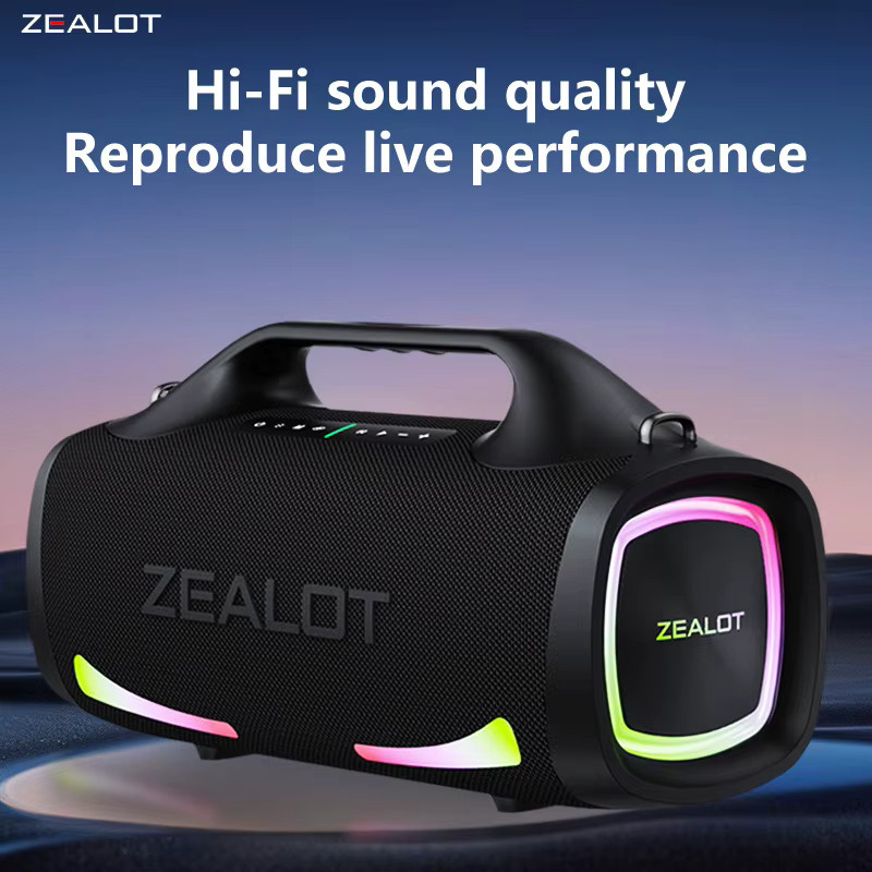 Zealot S79 Kabelloser Lautsprecher mit 100W, Tragbarer Hi-Fi Subwoofer mit Dual-Pairing und 24000mAh Akku, Schwarz - Bild 3