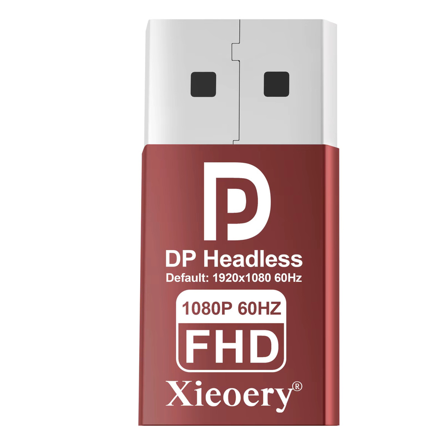 xieoery DisplayPort Dummy-Stecker EDID-Emulator DP Headless Ghost Adapter für virtuellen Monitor mit Unterstützung für 1080p60Hz, 1440p30Hz und 4K17Hz - Bild 3