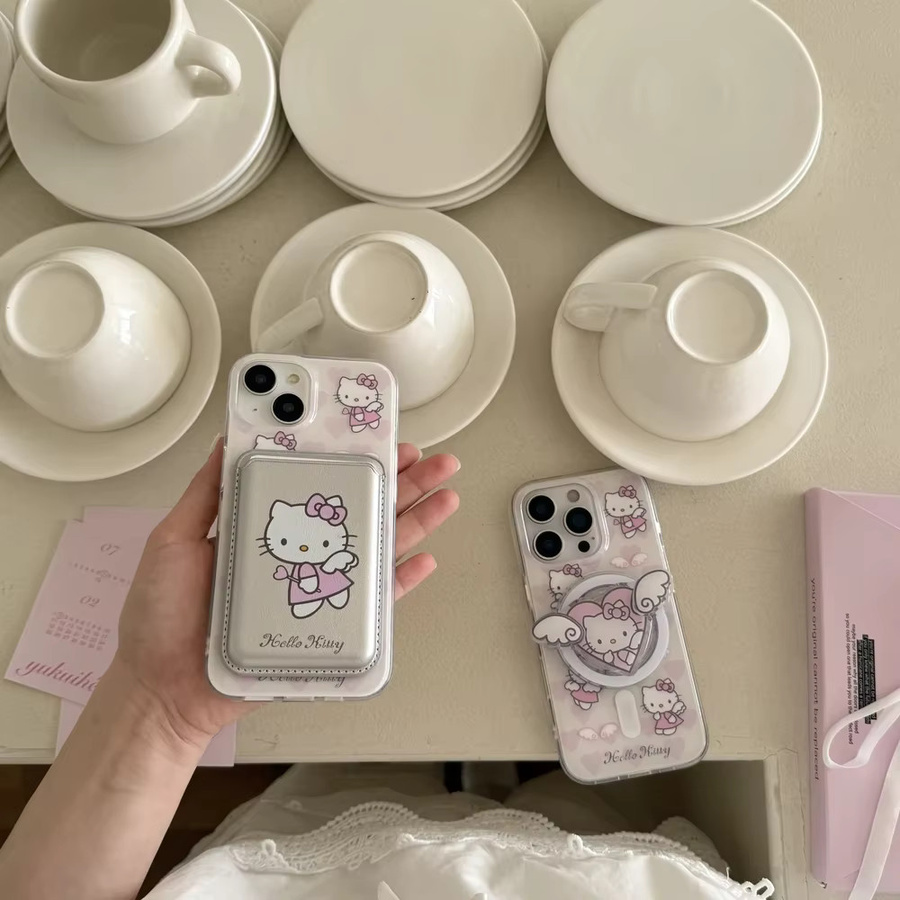 Sanrio Hello Kitty Handyhülle mit magnetischem Magsafe Wireless Charge Griffhalter für iPhone 16 15 14 13 12 Pro Max - Bild 3
