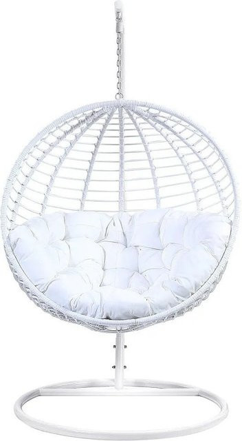 Hängesessel Bontoc Egg aus Polyrattan in Weiß inklusive Kissen, Höhe: 112 cm - Bild 1
