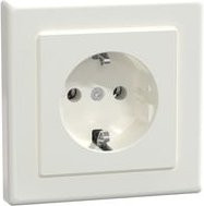 Merten Schuko-Steckdose System M Unterputz mit voller Abdeckplatte, Weiß, IP20 - Bild 1