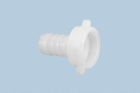 Hünersdorff Schlauchanschluss mit Überwurfmutter R1/2" aus Kunststoff in Weiß und Transparent - Bild 1