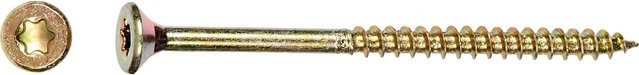 LUX-TOOLS Senkkopf Spanplattenschraube mit TX-Antrieb, verzinkt, Gold/Gelb, Durchmesser: 5 mm, Länge: 50 mm, 200 Stück - Bild 1