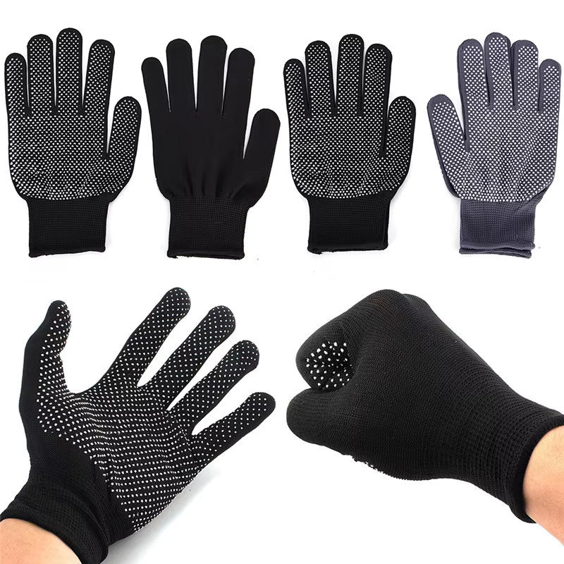 2 Stück Hitzebeständige Styling-Handschuhe für Haarstyling, Schwarz - Bild 3