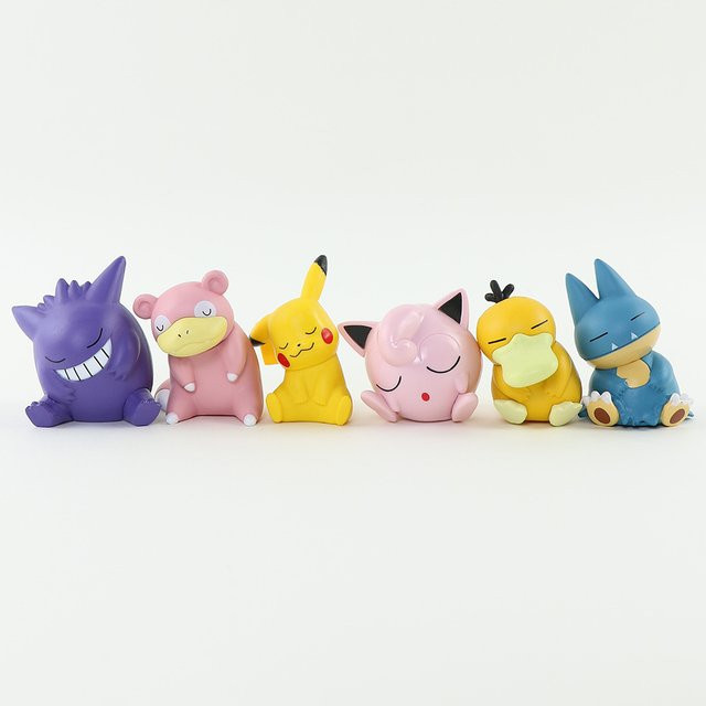 Bandai Pokémon Pikachu Psyduck Gengar Jigglypuff Gonbe Slowpoke, Action Figur, 6-teiliges Set - Bild 1