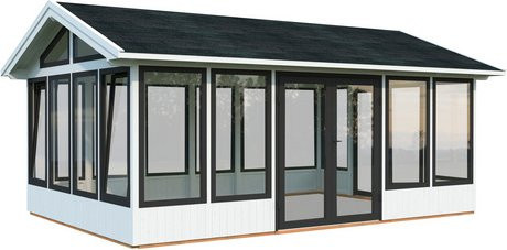 PALMAKO Pavillon Isabella aus lackiertem Fichtenholz in Weiss, B/T/H: 661 x 465 x 315 cm - Bild 1