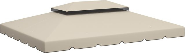 Outsunny Ersatzdach für Pavillon mit Doppeldach und 8 Ablauföffnungen, Beige, B/T: 400 x 300 cm - Bild 1