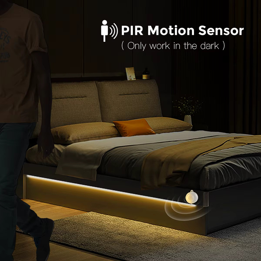 MALITAI Wireless COB LED Neon Lichtstreifen mit PIR Bewegungssensor, USB 5V Silikon Neon Band, wasserdicht für Schrank, Küche und Bett - Bild 4