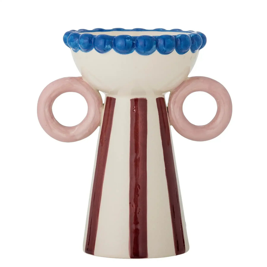 Bloomingville Keramikvase Hyldia aus Steingut, mehrfarbig mit Streifen, Höhe: 21 cm - Bild 1