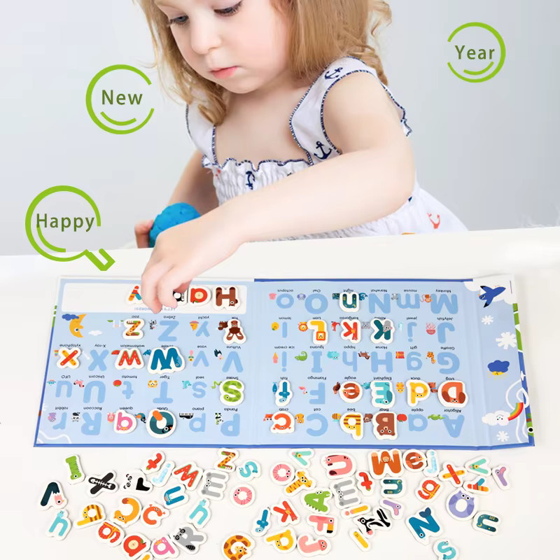 Datgo Montessori Magnetische Buchstaben Karte Paarung Übung Puzzle, ab 3 Jahre - Bild 3