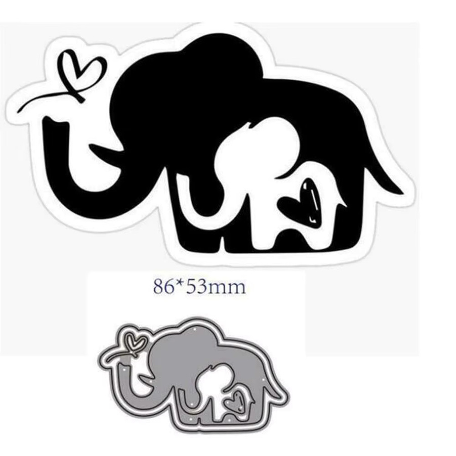 Metall-Schneidform für Scrapbooking und Bastelarbeiten mit Tier-Motiven Eichhörnchen Fuchs und Elefant in Silber - Bild 4