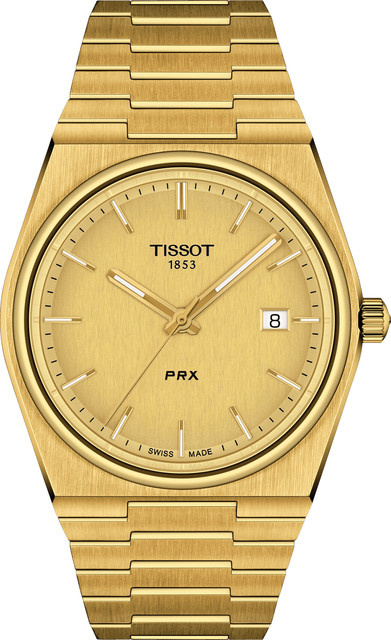 Tissot Armbanduhr PRX, Quarz, Edelstahl, 40 mm, Herren, Champagner Zifferblatt - Bild 1