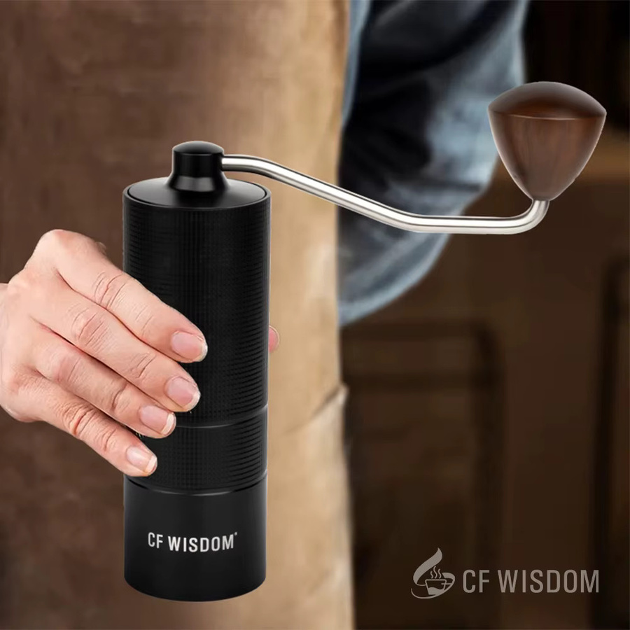 CF Wisdom Manuelle Kaffeemühle Premium Kaffeebohnenmühle in Schwarz - Bild 2